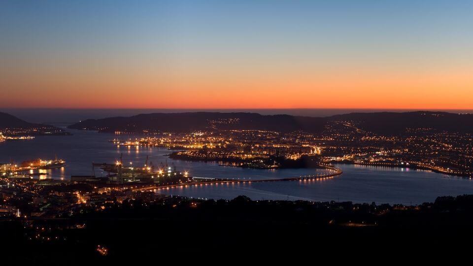 vista di Ferrol al tramonto Vista di ferrol al tramonto